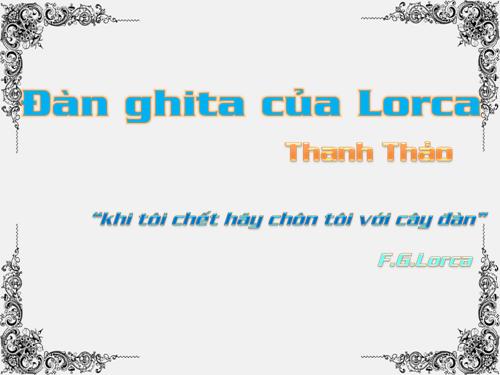 Tuần 14. Đàn ghi ta của Lorca