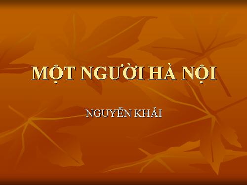 Tuần 25. Đọc thêm: Một người Hà Nội