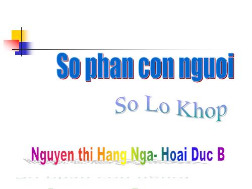 Tuần 27. Số phận con người