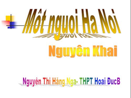 Tuần 25. Đọc thêm: Một người Hà Nội