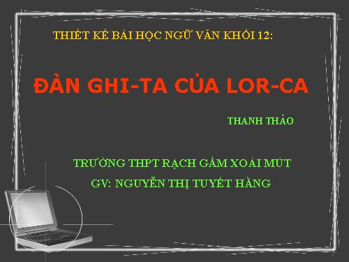 Tuần 14. Đàn ghi ta của Lorca