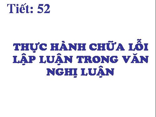 Tuần 16. Chữa lỗi lập luận trong văn nghị luận