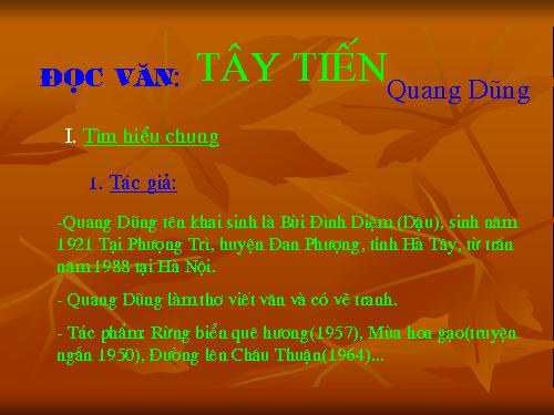 Tuần 7. Tây Tiến