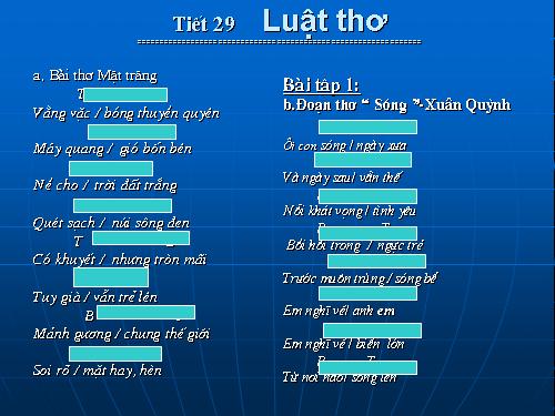 Tuần 8. Luật thơ