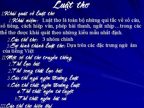 Tuần 8. Luật thơ