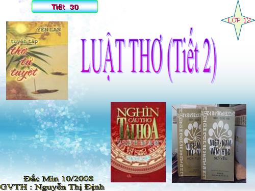 Tuần 8. Luật thơ