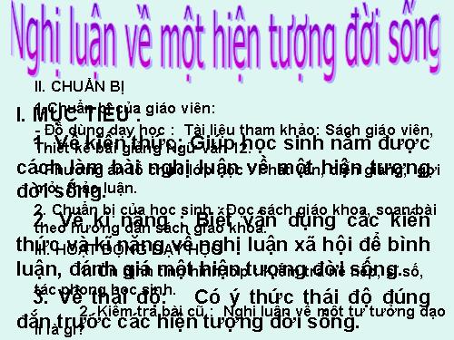 Tuần 4. Nghị luận về một hiện tượng đời sống