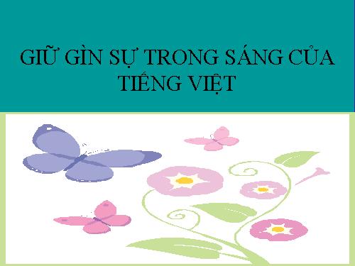 Tuần 2. Giữ gìn sự trong sáng của tiếng Việt