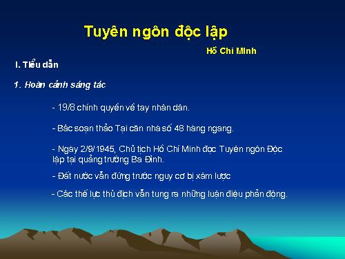 Tuần 2. Tuyên ngôn Độc lập