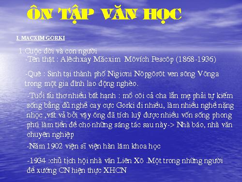 Tuần 34. Ôn tập phần Văn học