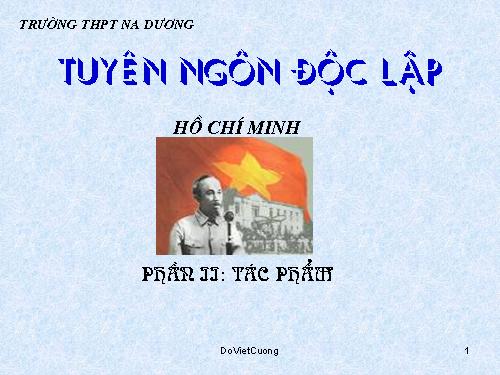 Tuần 2. Tuyên ngôn Độc lập