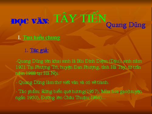 Tuần 7. Tây Tiến