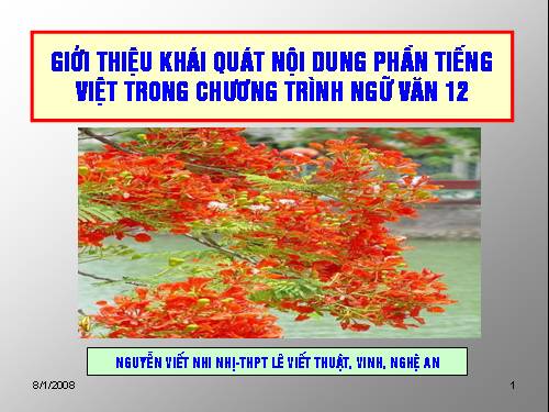 Chuyên đề Tiếng việt lớp 12