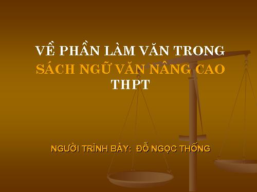 Làm văn trong sách ngữ văn nâng cao