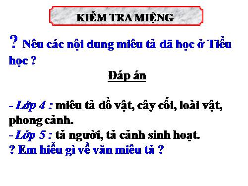 Bài 18. Tìm hiểu chung về văn miêu tả