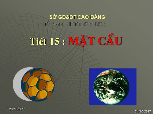 Chương II. §2. Mặt cầu