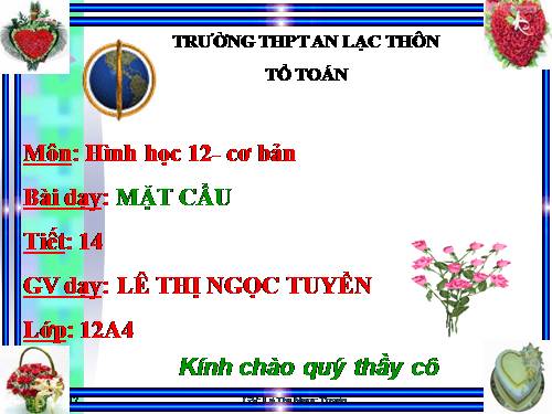 Chương II. §2. Mặt cầu