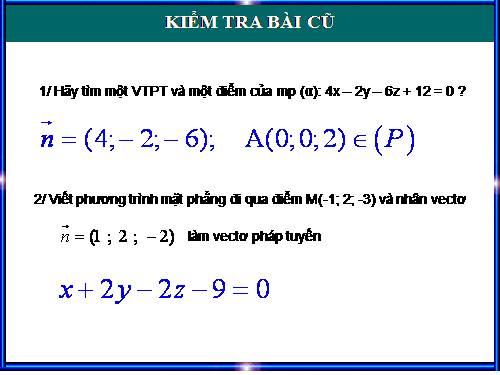 Chương III. §2. Phương trình mặt phẳng