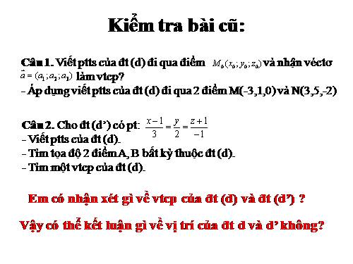 Chương III. §3. Phương trình đường thẳng trong không gian