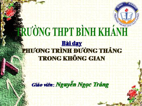 Chương III. §3. Phương trình đường thẳng trong không gian