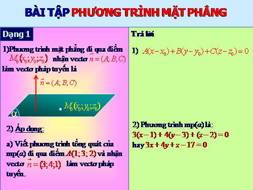 Chương III. §2. Phương trình mặt phẳng