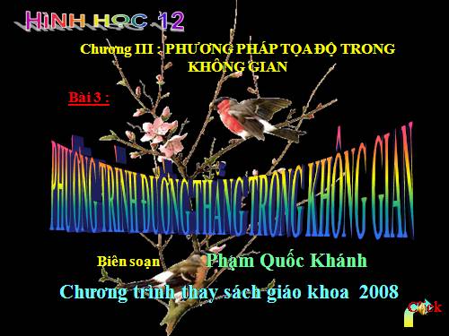 Chương III. §3. Phương trình đường thẳng trong không gian