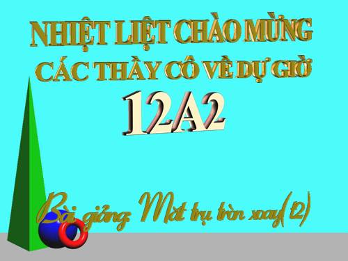 Chương II. §1. Khái niệm về mặt tròn xoay