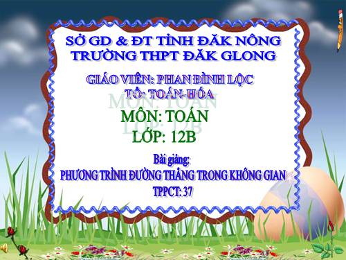 Chương III. §3. Phương trình đường thẳng trong không gian