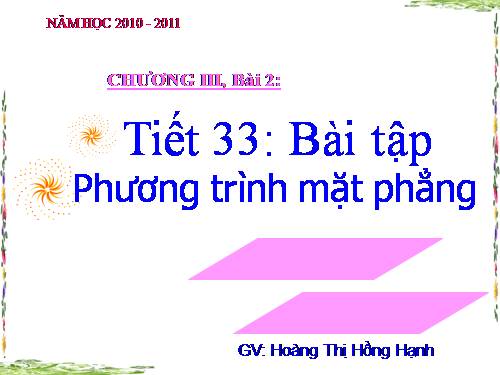 Chương III. §2. Phương trình mặt phẳng