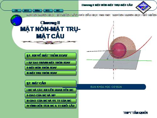 Chương II. §1. Khái niệm về mặt tròn xoay