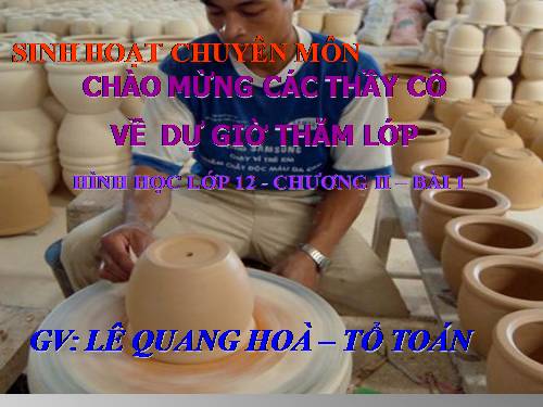 Chương II. §1. Khái niệm về mặt tròn xoay