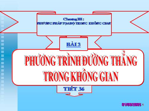 Chương III. §3. Phương trình đường thẳng trong không gian