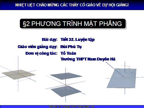 Chương III. §2. Phương trình mặt phẳng