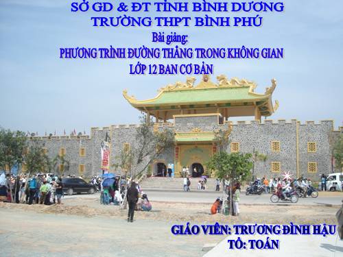 Chương III. §3. Phương trình đường thẳng trong không gian