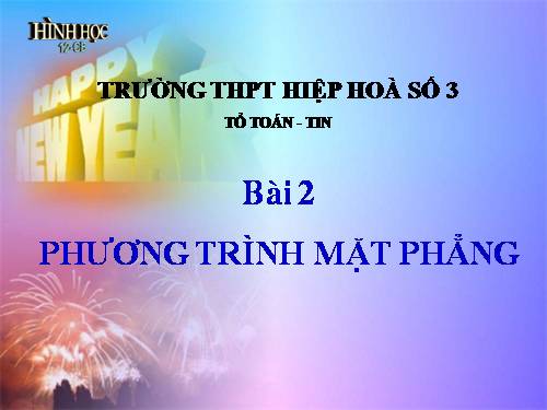 Chương III. §2. Phương trình mặt phẳng