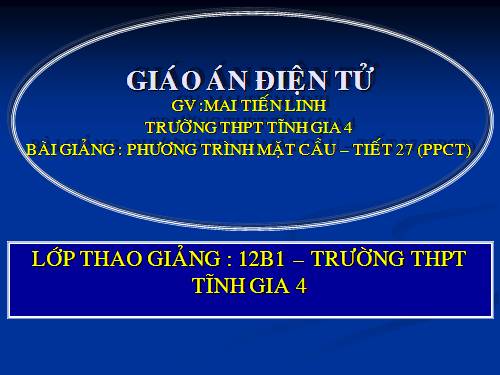 Chương II. §2. Mặt cầu