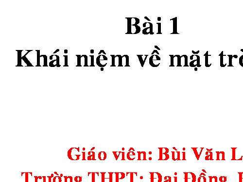 Chương II. §1. Khái niệm về mặt tròn xoay