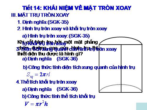 Chương II. §1. Khái niệm về mặt tròn xoay