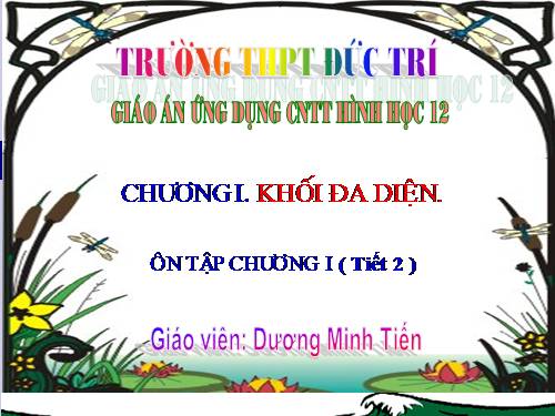 Ôn tập Chương I. Khối đa diện