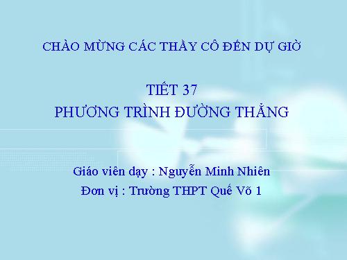 Chương III. §3. Phương trình đường thẳng trong không gian