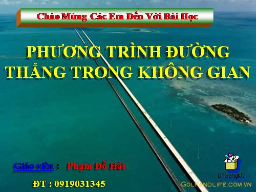 Chương III. §3. Phương trình đường thẳng trong không gian