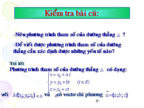 Chương III. §3. Phương trình đường thẳng trong không gian