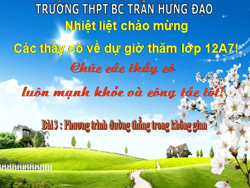 Chương III. §3. Phương trình đường thẳng trong không gian