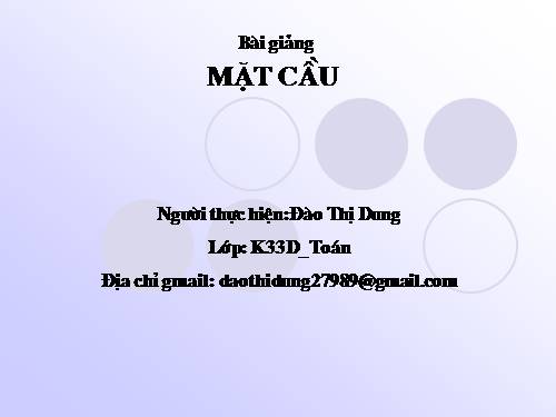 Chương II. §2. Mặt cầu