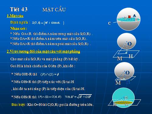 Chương II. §2. Mặt cầu