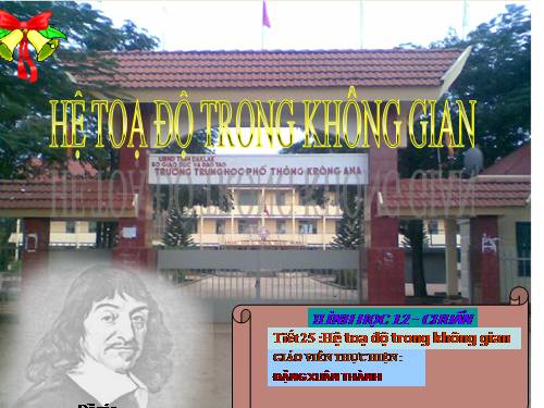 Chương III. §1. Hệ tọa độ trong không gian