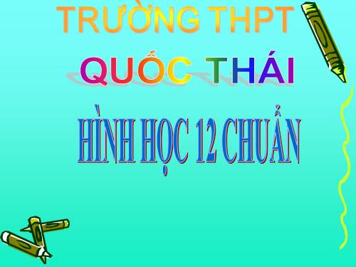 Chương II. §1. Khái niệm về mặt tròn xoay