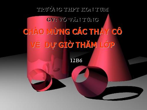 Chương II. §1. Khái niệm về mặt tròn xoay