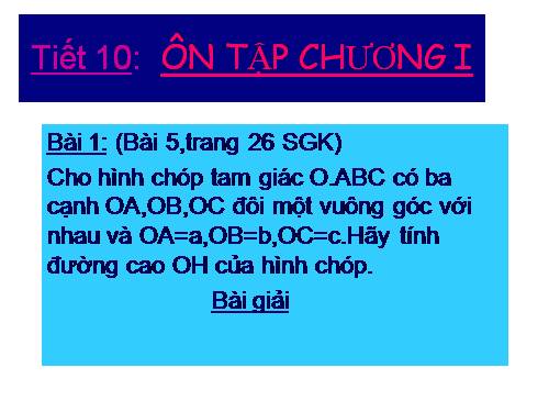 Ôn tập Chương I. Khối đa diện