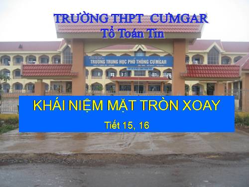 Chương II. §1. Khái niệm về mặt tròn xoay